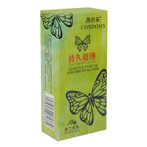 Butterfly Long Lasting Ultra Thin Green Condoms - 10Pcs Pack